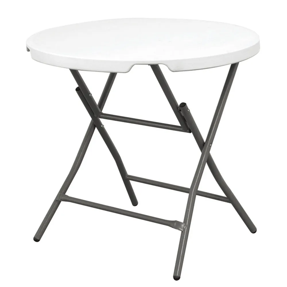 Mesa cóctel plegable 80x80x74 cm, plegado patas y asa para desplazamiento con Vidrio Templado