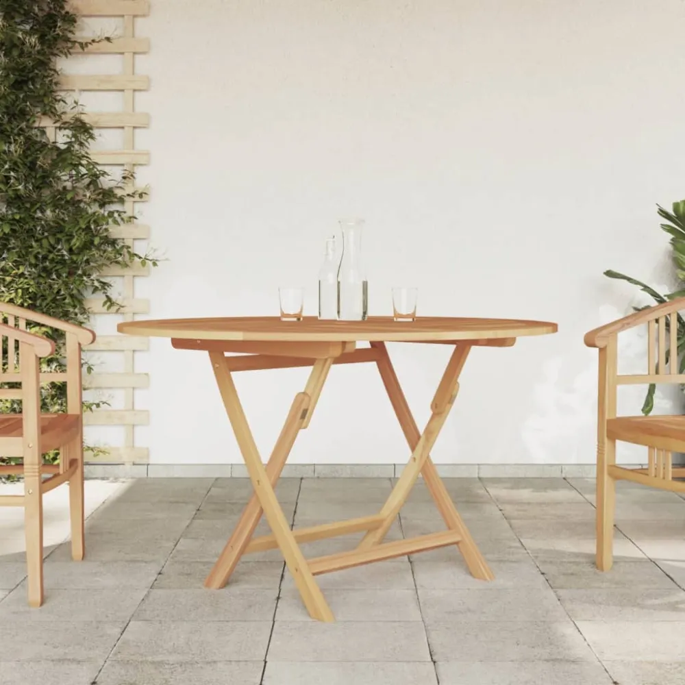 Mesa de Comedor Mesa de jardín plegable madera maciza de teca ø 110x75 cm