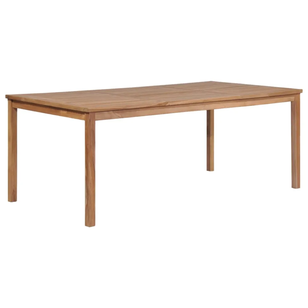 Mesa de jardín de madera maciza de teca 200x100x77 cm es7665
