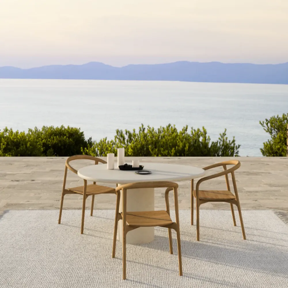 Mesa de jardín - Reef - MicroSkin - 140 cm - Latte para Jardín y Terraza