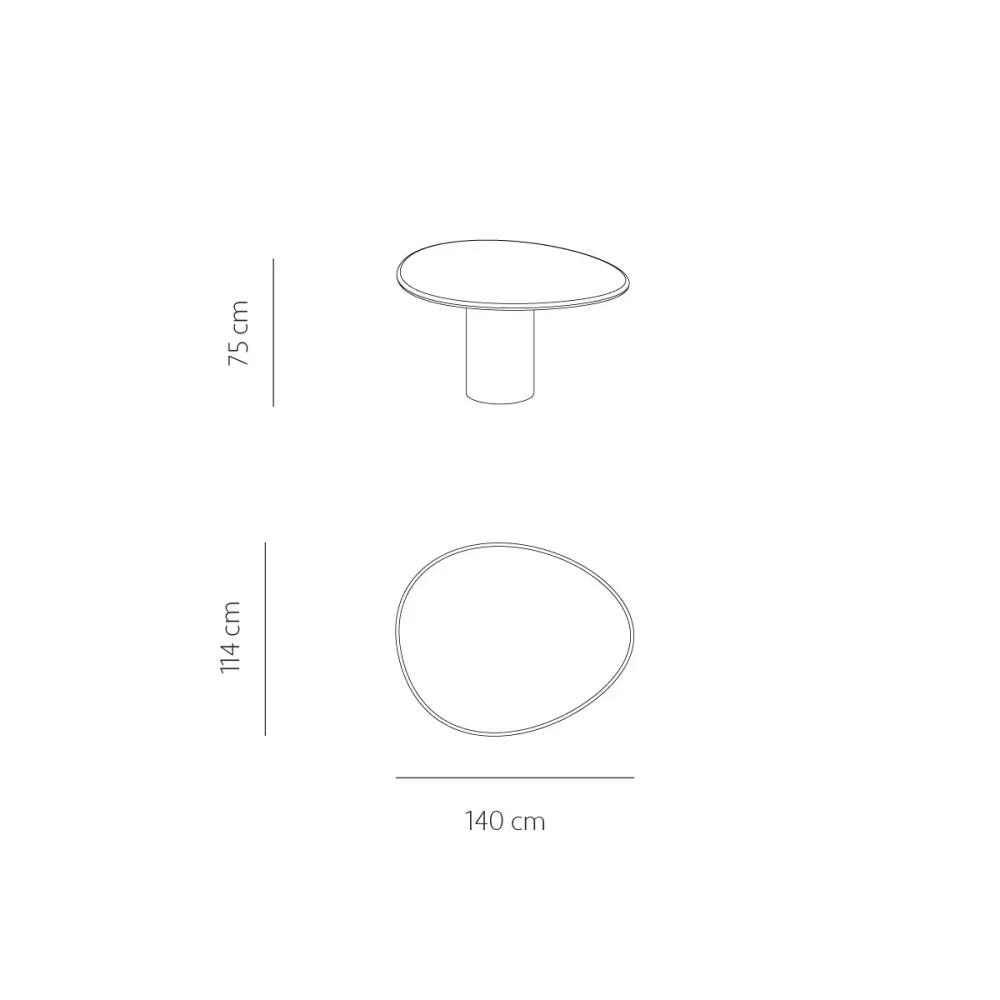Mesa de jardín - Reef - MicroSkin - 140 cm - Latte para Jardín y Terraza