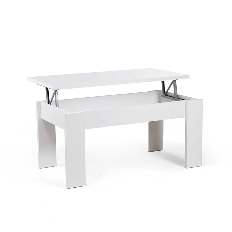 Plegable y Portátil Buyqualia Mesa de Centro de Madera Rectangular elevable con Compartimento bajo Tapa (51/63x105x55 cm)...