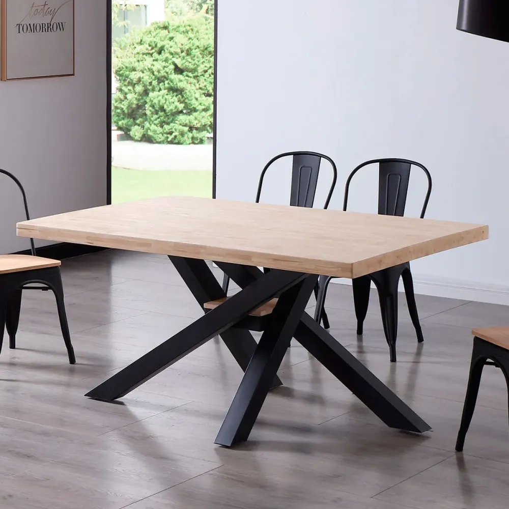 Plegable y Portátil Mesa de comedor Xena patas cruzadas tapa regular 76x160x100 cm