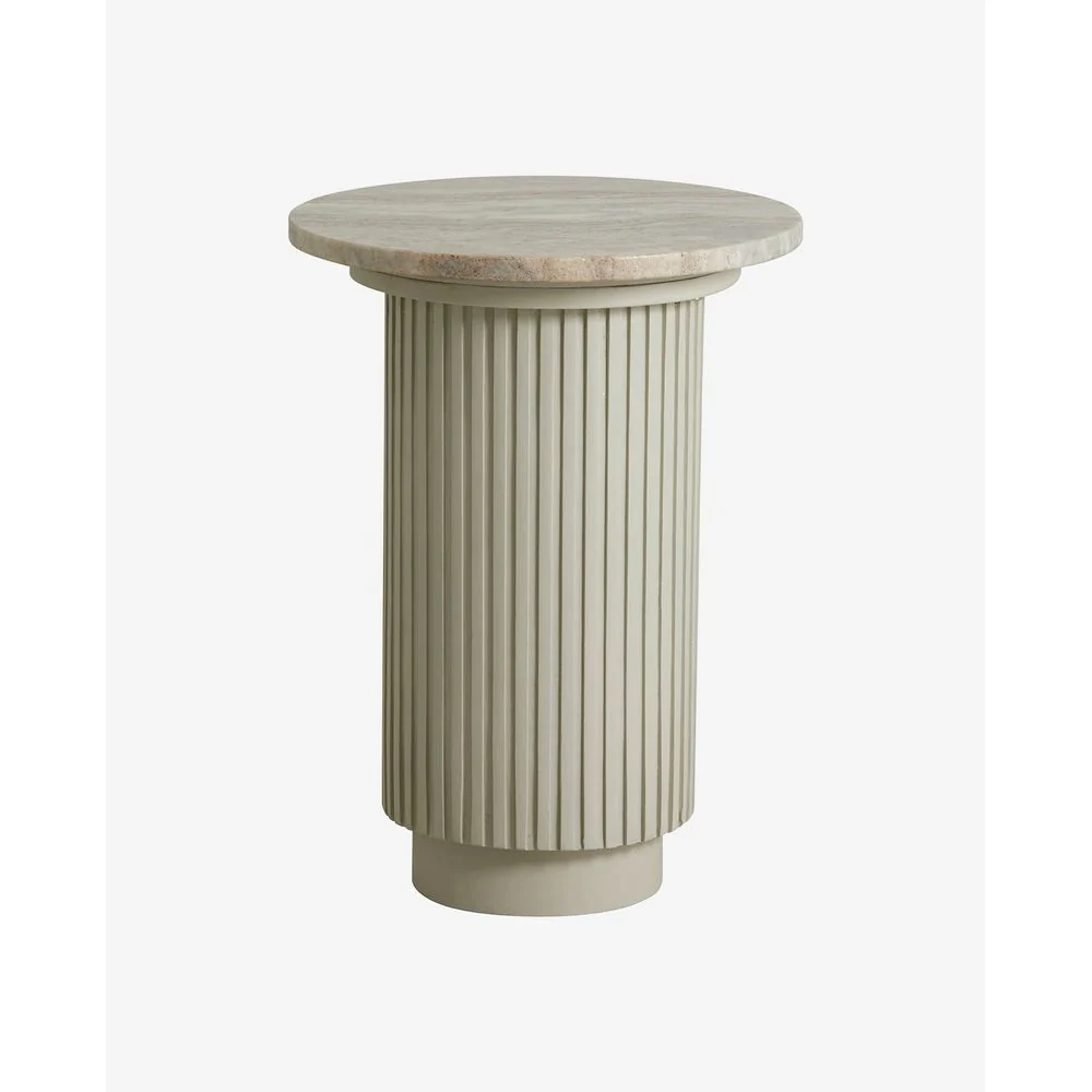 Premium de Aluminio Nordal /S ERIE Round Side Table-tapa de mármol marfil