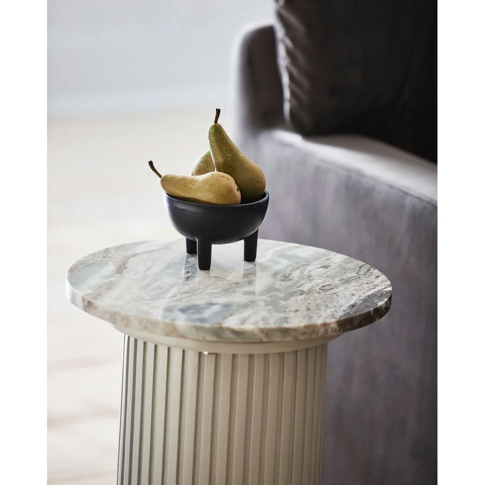 Premium de Aluminio Nordal /S ERIE Round Side Table-tapa de mármol marfil