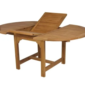 Resistente la Intemperie Mesa Teca redonda extensible Naga 120/170 cm