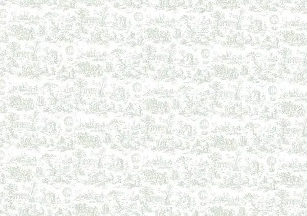 Concentrado para Tela encuadernación decorada 70x50cm PFY4301 Toile De Jouy globos verde menta