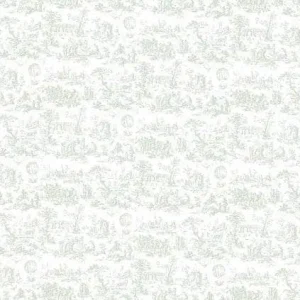 Concentrado para Tela encuadernación decorada 70x50cm PFY4301 Toile De Jouy globos verde menta
