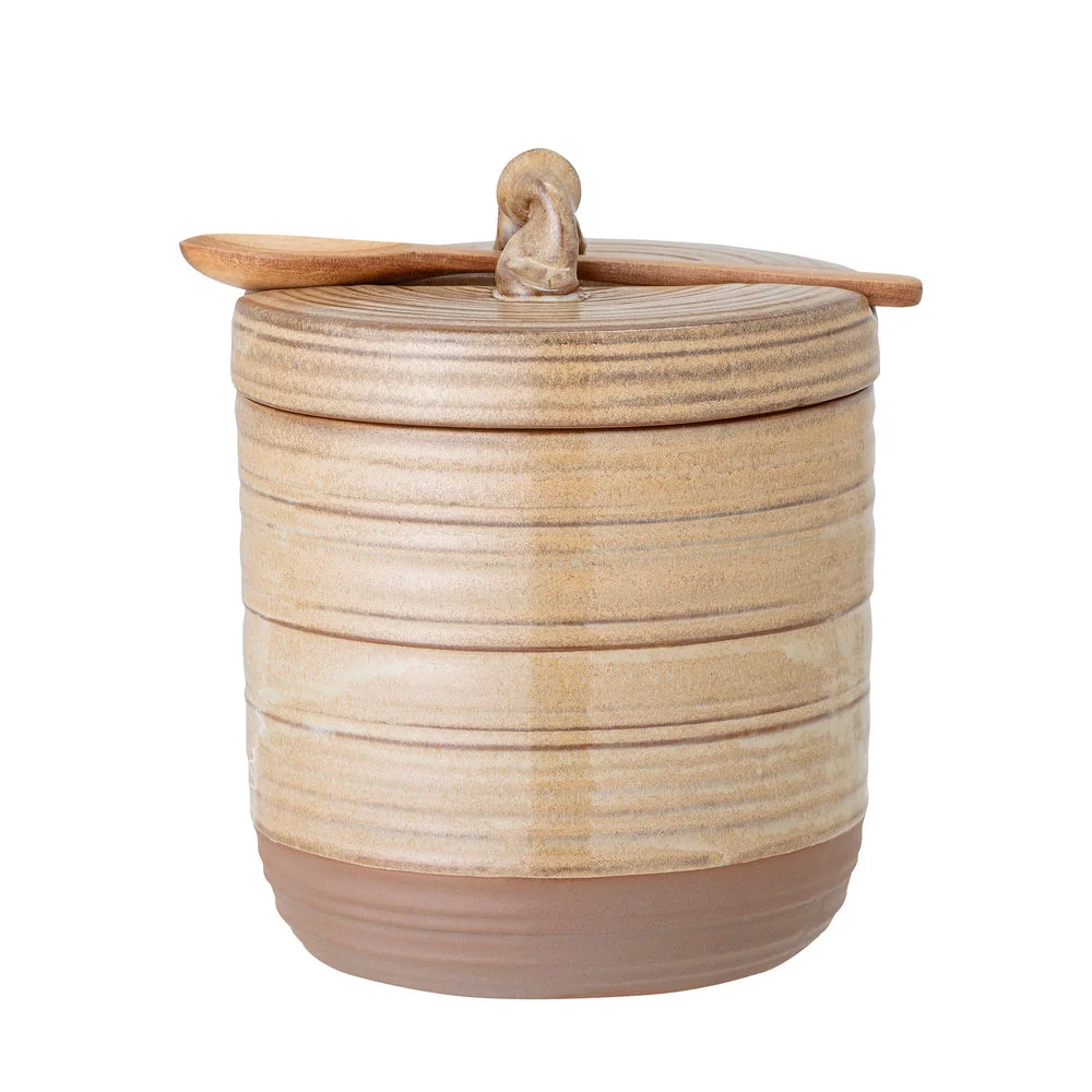 Ecológico y Biodegradable Creative Collection-Olla musgo con tapa y cuchara, naturaleza, gres