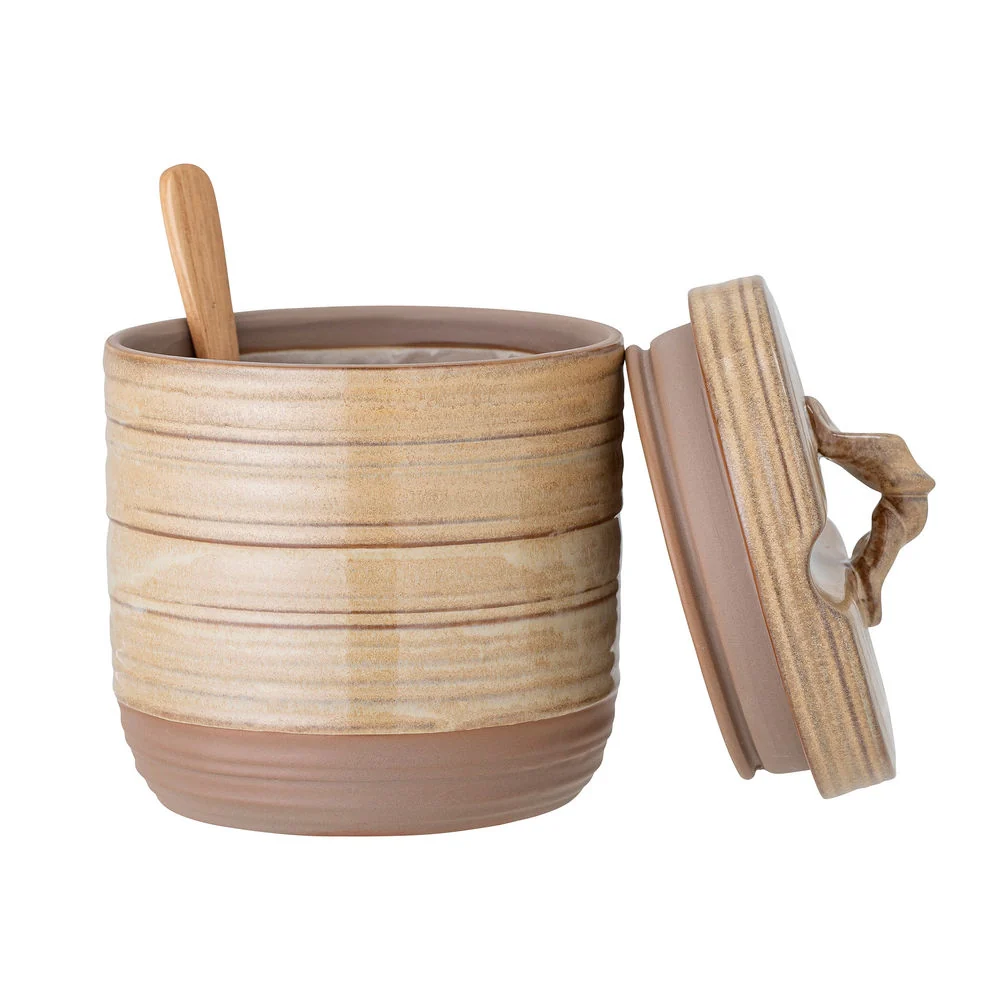 Ecológico y Biodegradable Creative Collection-Olla musgo con tapa y cuchara, naturaleza, gres