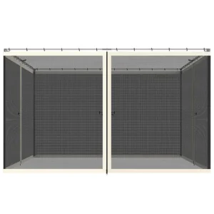 Eliminador de Musgo Outsunny 4 Paneles Laterales 3,4x2 cm para Carpa de Jardín Tela Mosquitera para Cenador Gazebo con Cre...