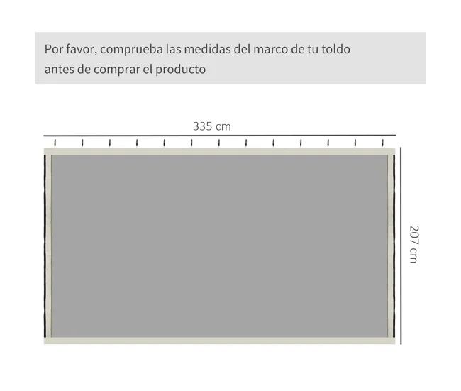 Eliminador de Musgo Outsunny 4 Paneles Laterales 3,4x2 cm para Carpa de Jardín Tela Mosquitera para Cenador Gazebo con Cre...