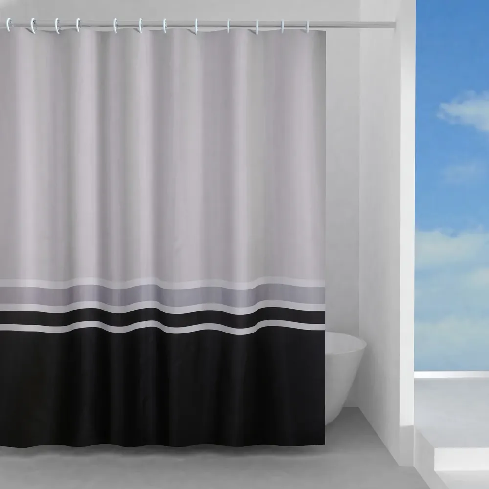 Lanza de Vapor Tenda doccia tessuto 120x200 cm modello Elegance di Gedy - Bianco/Grigio/Nero
