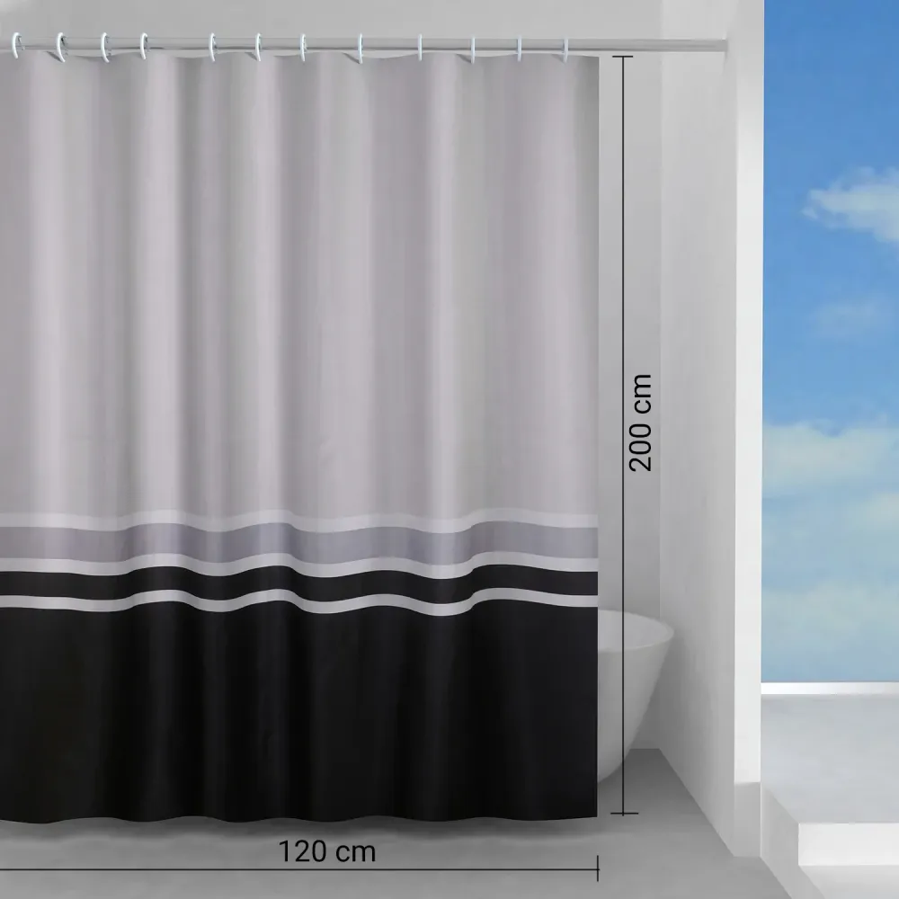Lanza de Vapor Tenda doccia tessuto 120x200 cm modello Elegance di Gedy - Bianco/Grigio/Nero