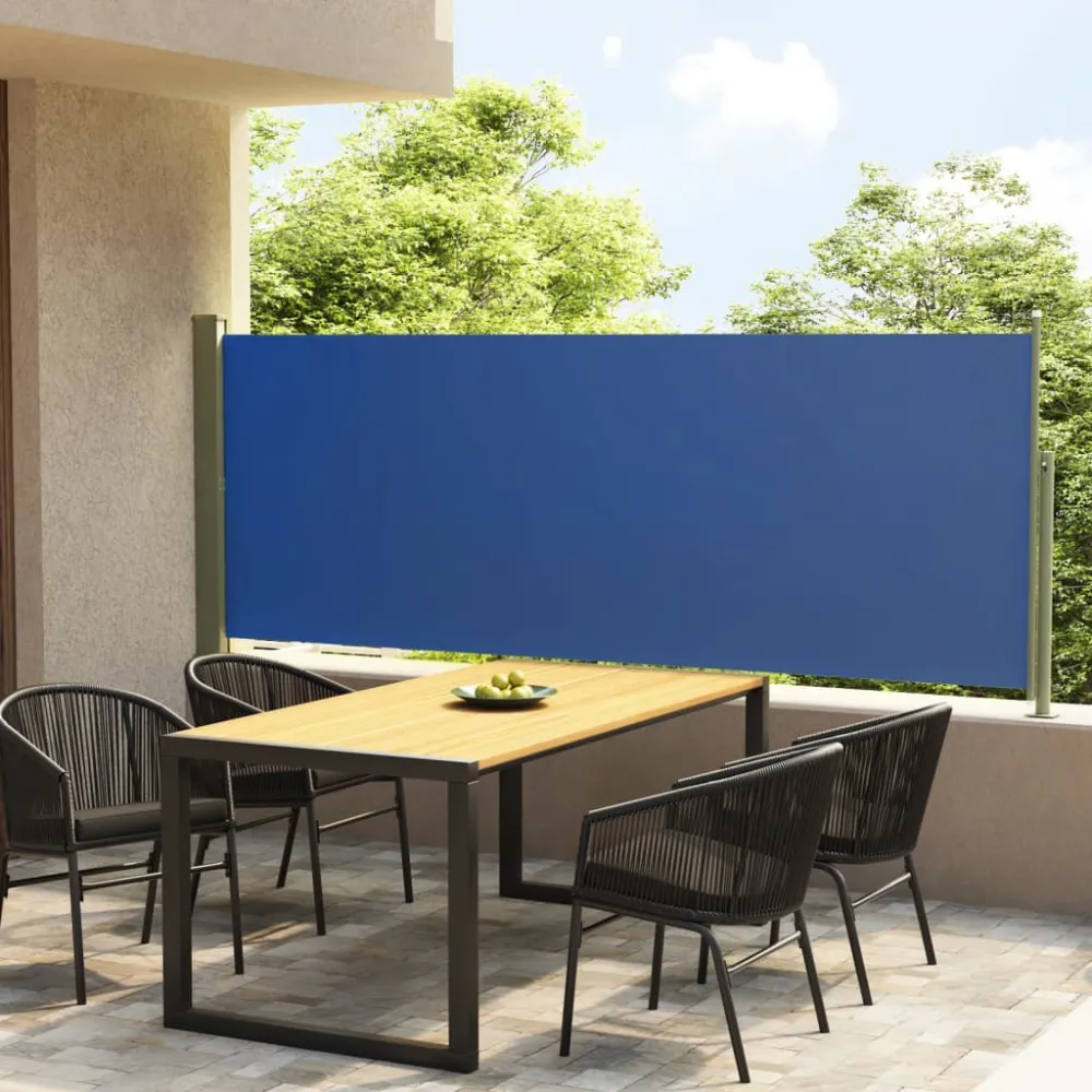 Lanza de Vapor vidaXL toldo lateral retráctil de jardín azul 117x300 cm