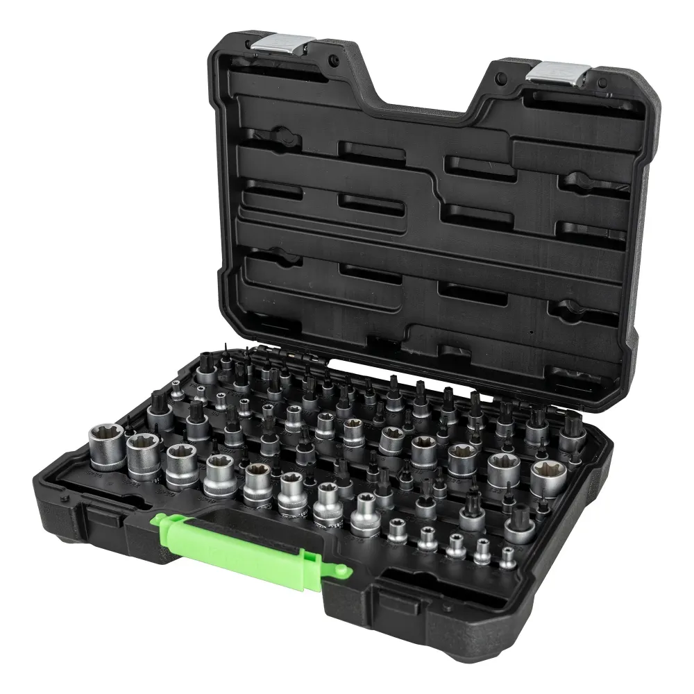 MALETÍN DE VASOS Y PUNTAS TORX / TORX PLUS DE 77 PIEZAS -54539