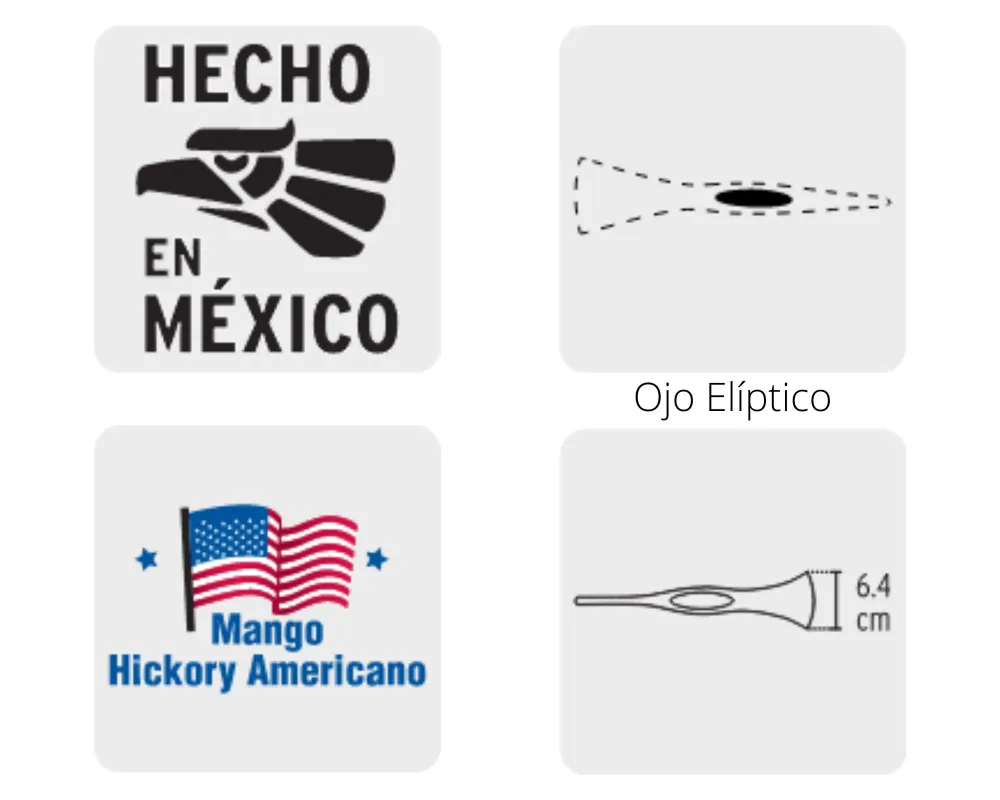 Malla Anti-hierbas Hacha Pulaski, 3-1/2 lb Con Mango De Hickory, 35" Truper
