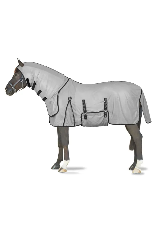 Manta Anti-Moscas con Cubre Cuello y Protección UV Paso Fino Titanio Grey 135