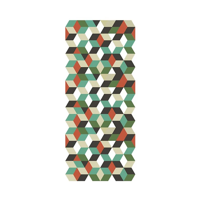 Paneles de papel tapiz 3D Cube Peel, revestimiento de paredes Matrix increíble y vanguardista en verde, 4' x 20,5" Verde