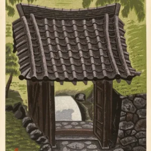 Puerta del Templo de Musgo - Masao Maeda (1904-1974) [60,5 x 50,5] (ENMARCADO)