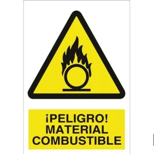 Rastrillo Escarificador Señal poliestireno 420x297 mm. ¡peligro! Tela combustible