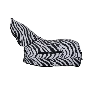 Sweet-Itch Zebra manta para eccema con cuello fijo Black/White 170 con Aplicador Incluido - Listo para Usar