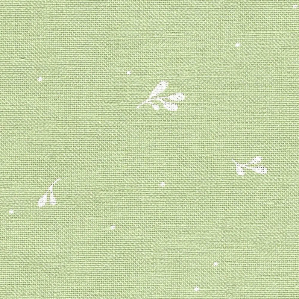 Tela Belfast Lino 32ct Zweigart – Color 6369 "Leaves" (Hoja Verde con Motas y Ramitas Blancas)