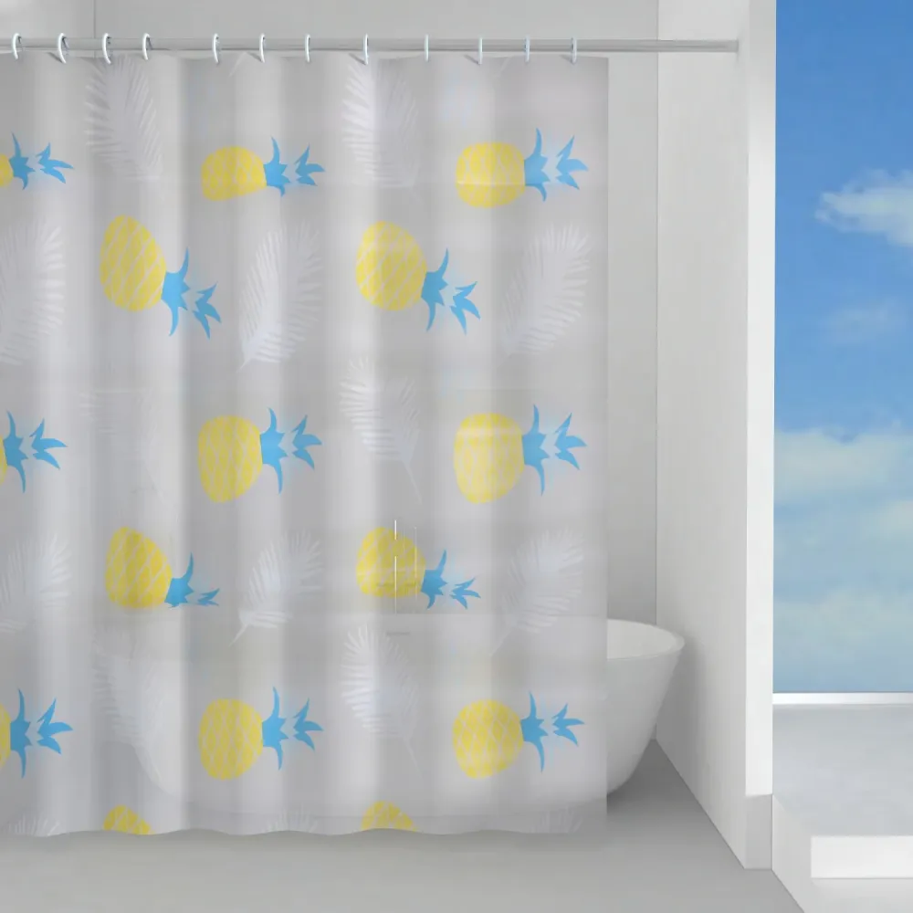 Tenda doccia Peva 240x200 cm modello Tropical di Gedy - Azzurro e Giallo de Acción Rápida