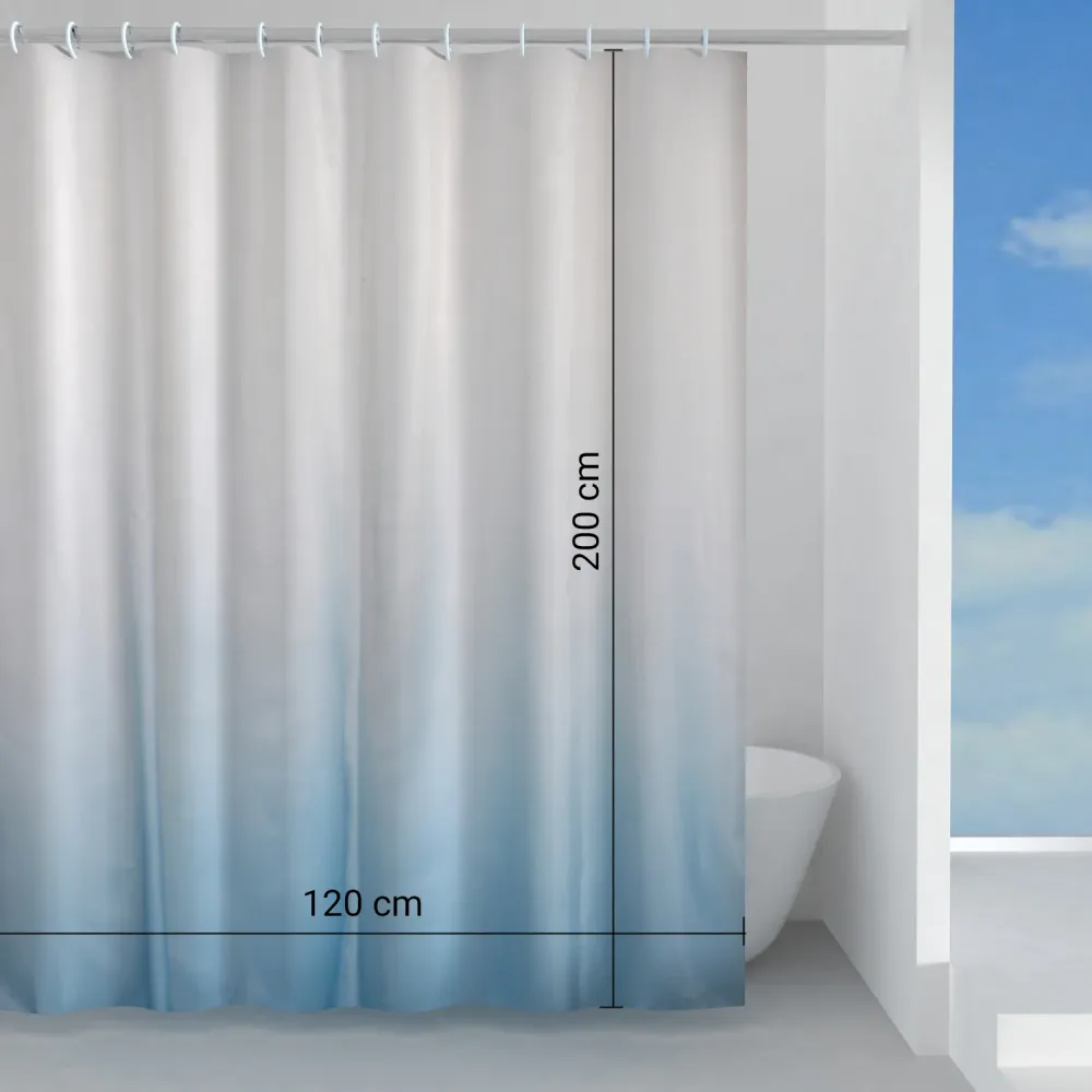 Tenda doccia tessuto 120x200 cm modello Cielo di Gedy - Celeste