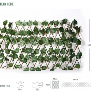 Valla de uva de hoja enorme de 70 cm de madera + poliéster de seda verde en capas gruesas, textura clara, natural y verdad...