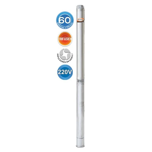EQUIPO DE RIEGO SUMERGIBLE TRIFÁSICA 60GPM 7.5HP 220V - SD480ME0750G | Resistente UV |