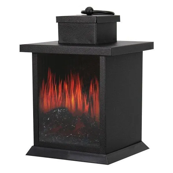 Barómetro de Pared Farol Grundig efecto chimenea 3 LED acero 23 cm