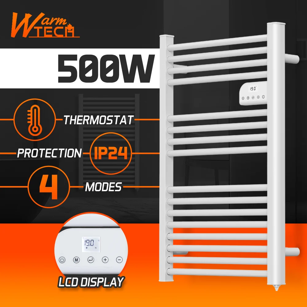 Estación Meteorológica Digital Sèche-serviettes 500W - blanc - thermostat LCD, 4 modes