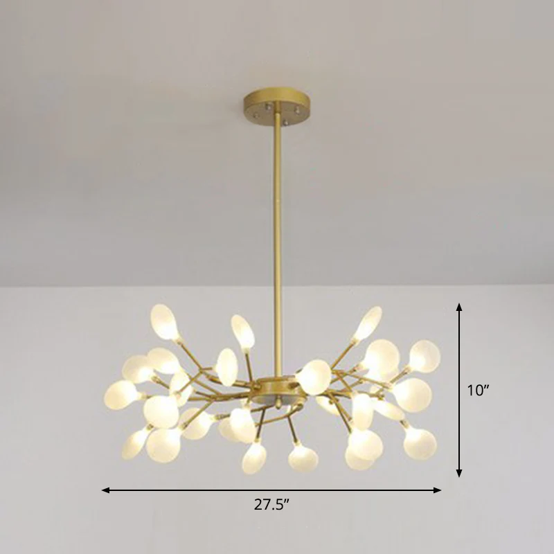 Instrumento Meteorológico Analógico Branche d'arbre nordique LED lustre acrylique chambre plafond Suspension en or