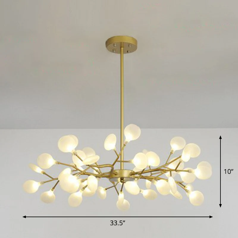 Instrumento Meteorológico Analógico Branche d'arbre nordique LED lustre acrylique chambre plafond Suspension en or