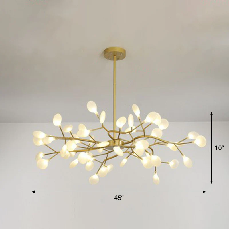 Instrumento Meteorológico Analógico Branche d'arbre nordique LED lustre acrylique chambre plafond Suspension en or