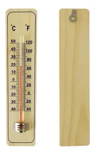 Instrumento Meteorológico Analógico TERMOMETRO AMBIENTAL MADERA -40 / +50 "IMPORTADO"