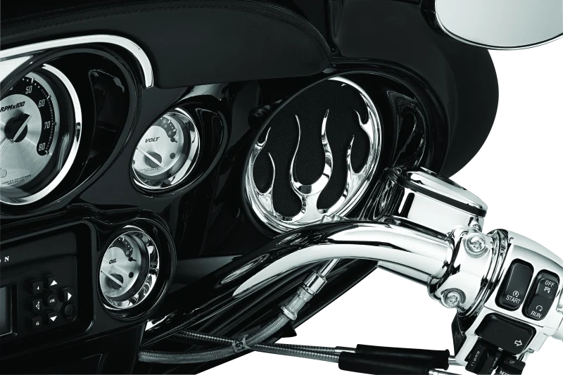 Kuryakyn Flame Speaker Grills Cromo