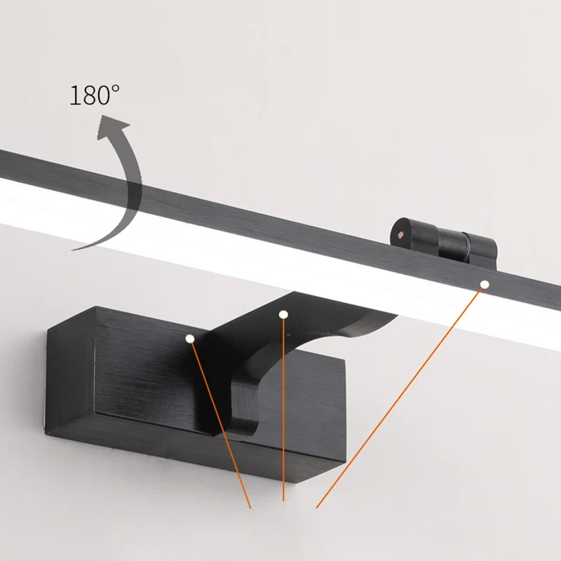 Luminaires muraux de vanité rectangulaires, luminaire de vanité sencillo en métal de Style minimaliste nordique