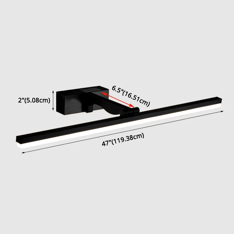 Luminaires muraux de vanité rectangulaires, luminaire de vanité sencillo en métal de Style minimaliste nordique