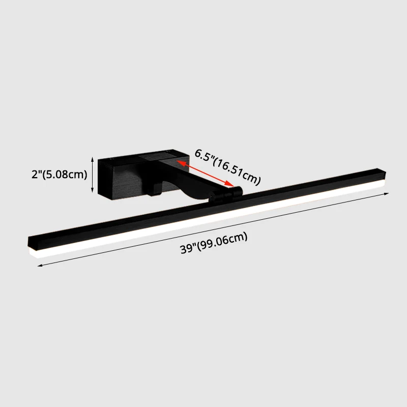 Luminaires muraux de vanité rectangulaires, luminaire de vanité sencillo en métal de Style minimaliste nordique