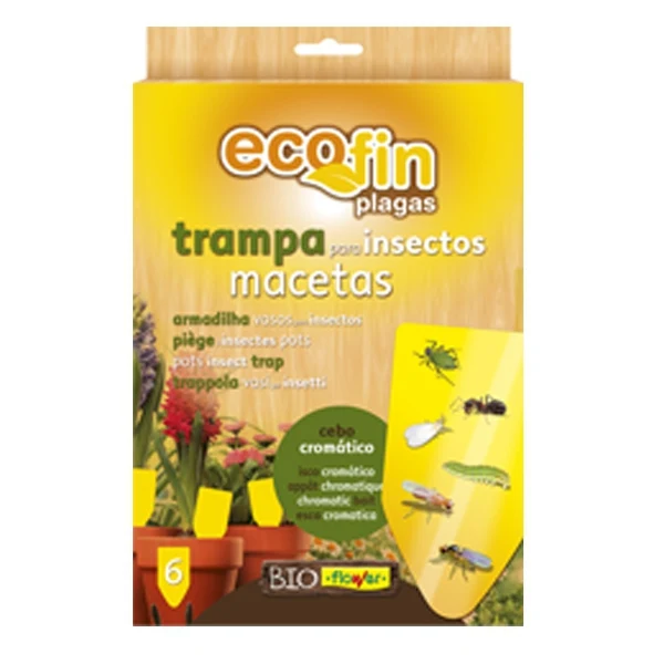 Maceta Biodegradable de Fibra Flower Ecofin Trampa Para Insectos Maceteros