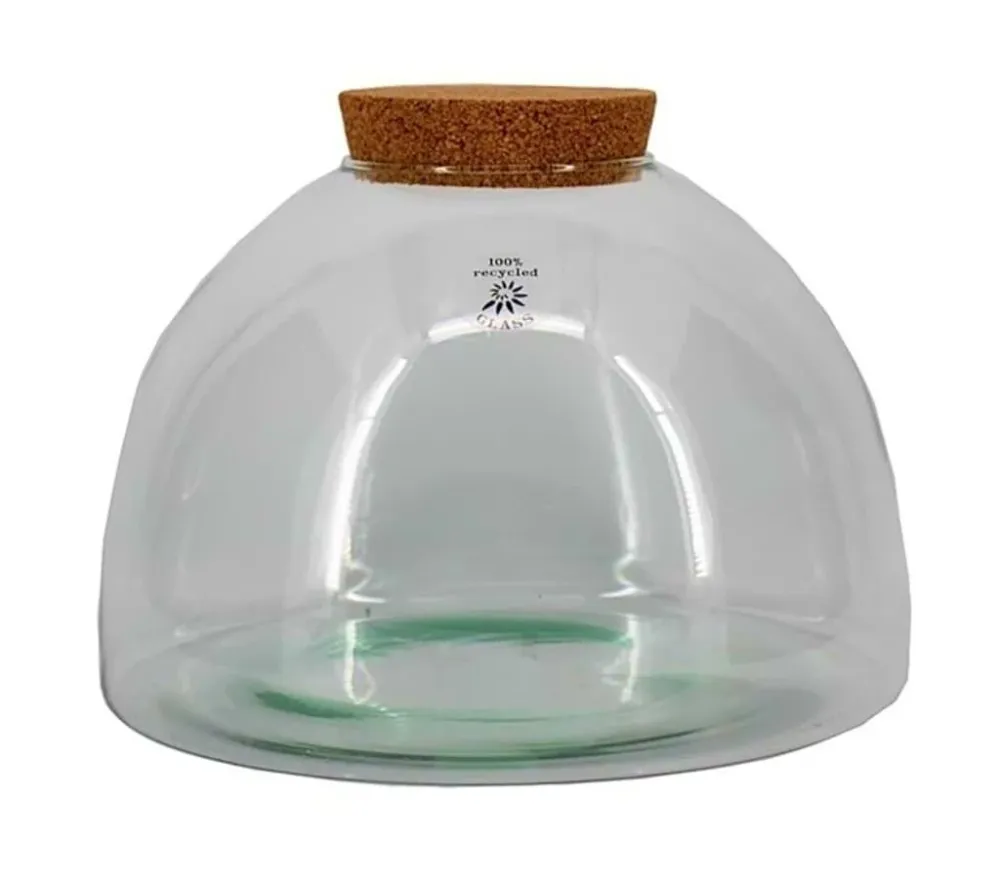 Terrario D13.5/30 H22cm Con Tapa De Corcho con Drenaje Mejorado