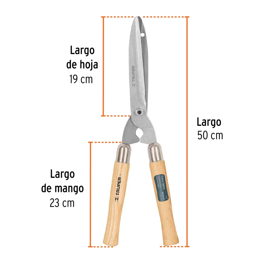 Tijera para poda, ligera, 50 cm, mango madera (Modelo Hori-Hori)