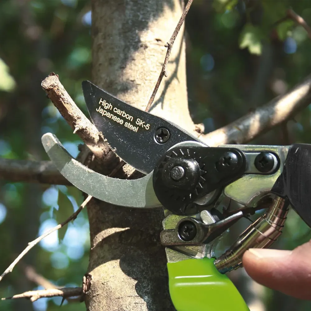 Tijeras de podar ergonómicas -pass Verdemax con Filio de Acero al Carbono