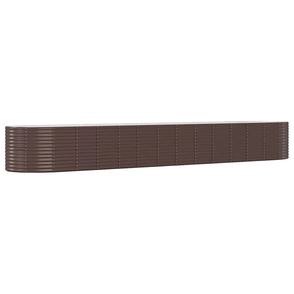 vidaXL jardinera de acero recubrimiento en polvo marrón 554x100x68 cm