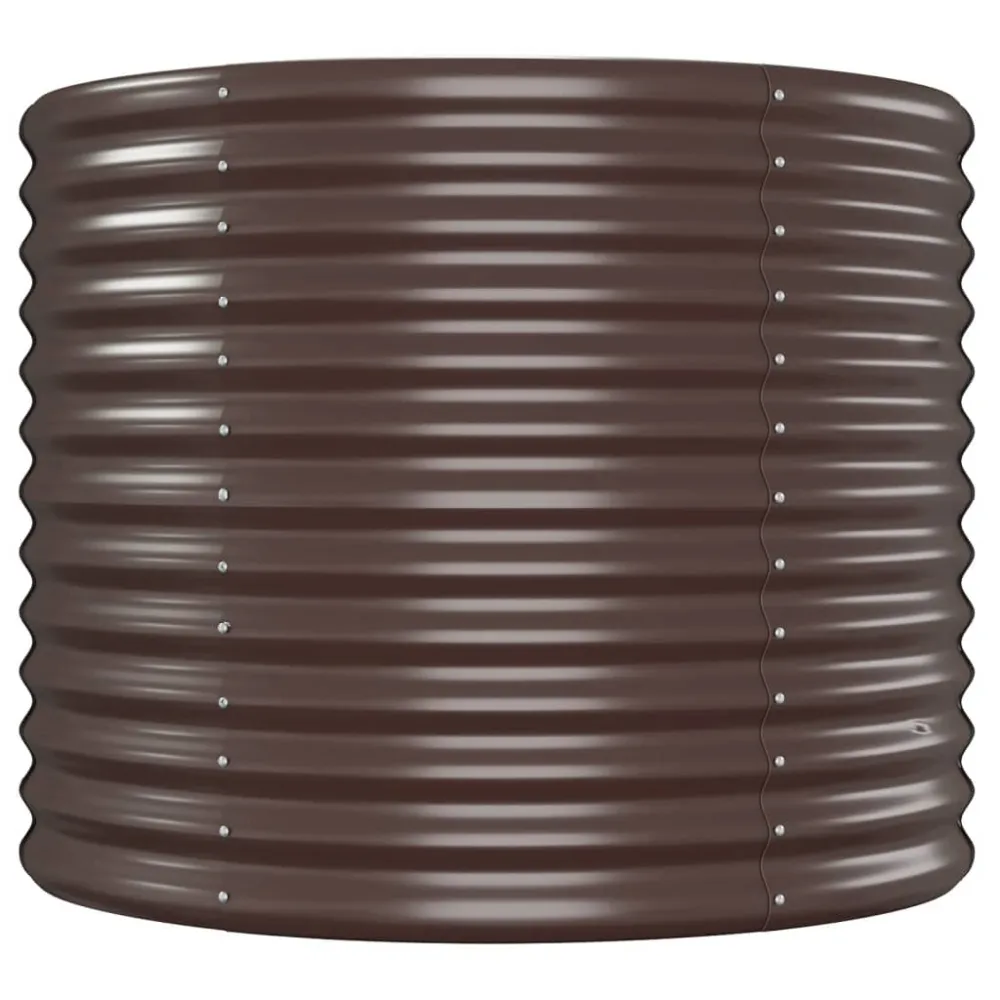vidaXL jardinera de acero recubrimiento en polvo marrón 554x100x68 cm