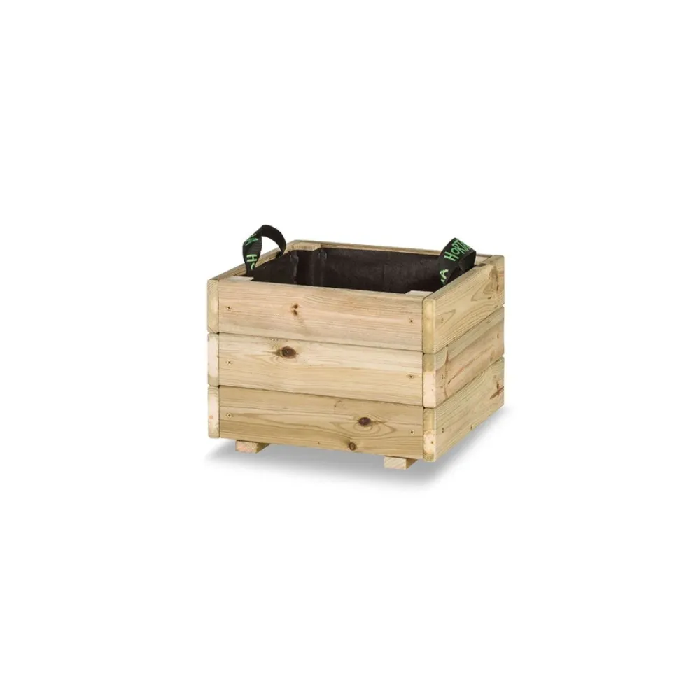 Jardinera de madera Pun Hortalia 40 x 40 x 30 cm | Drenaje Mejorado |