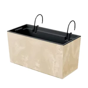 Maceta Urbi Case Beton Effect W , Dimensiones (Mm) 395X185X195, Color Crema para Espacios Pequeños