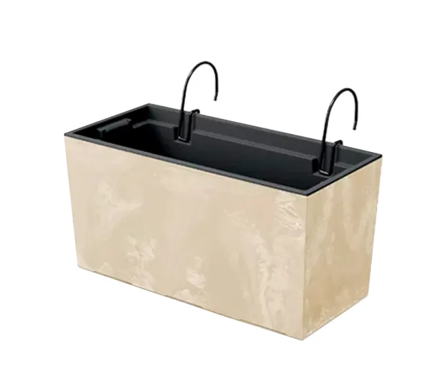 Maceta Urbi Case Beton Effect W , Dimensiones (Mm) 395X185X195, Color Crema para Espacios Pequeños